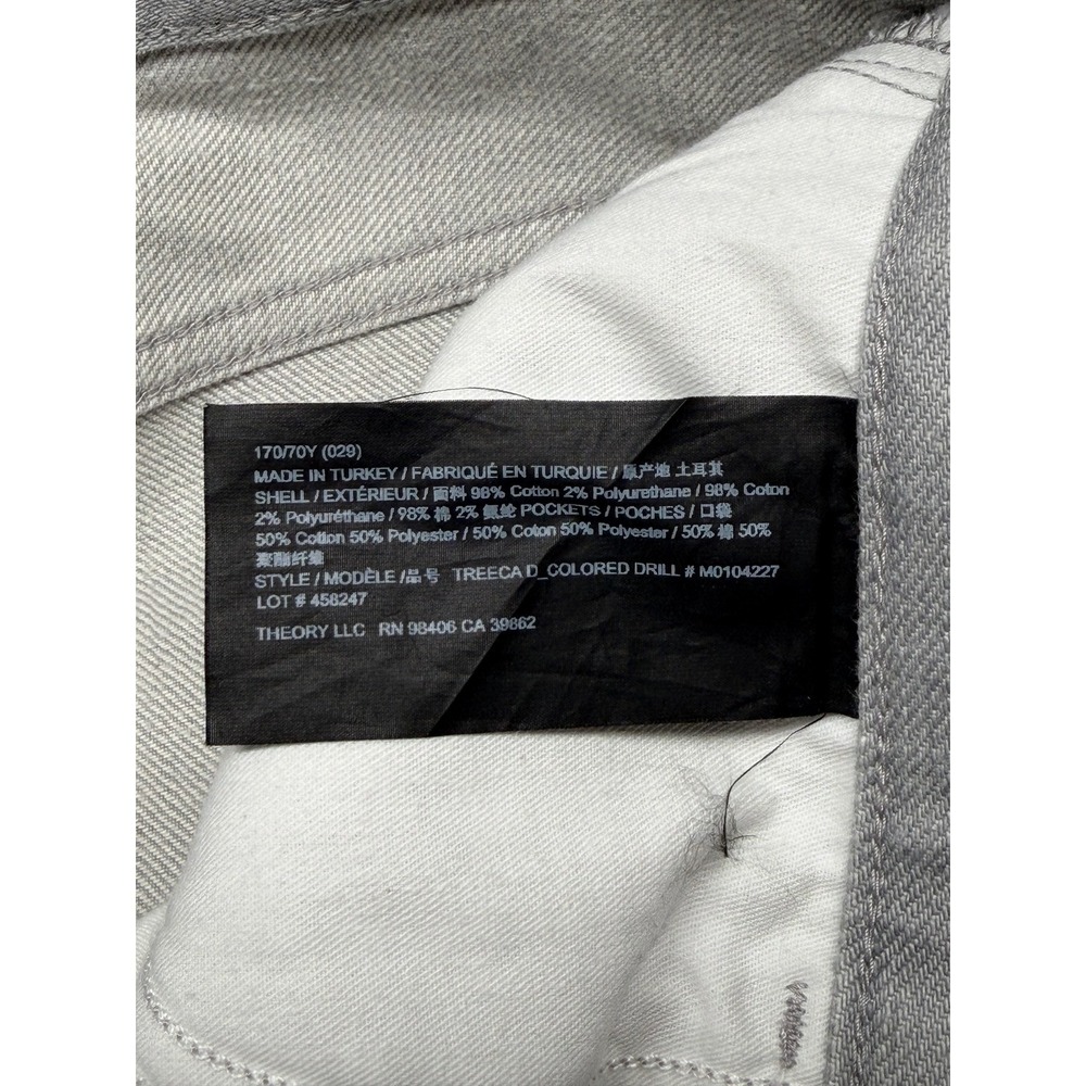 Theory Jeans Womens 29 Gray Treeca D Colored Drill Slim Crop Casual Comfortable - Picture 5 of 9
